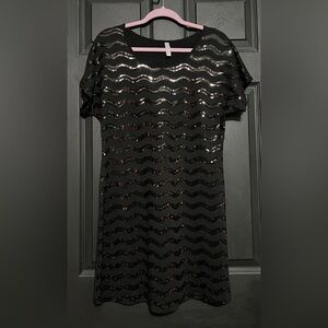 Xhilaration Black Sequin Wave Top